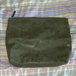 Free People Olive Green Vegan Square Foldover Clutch